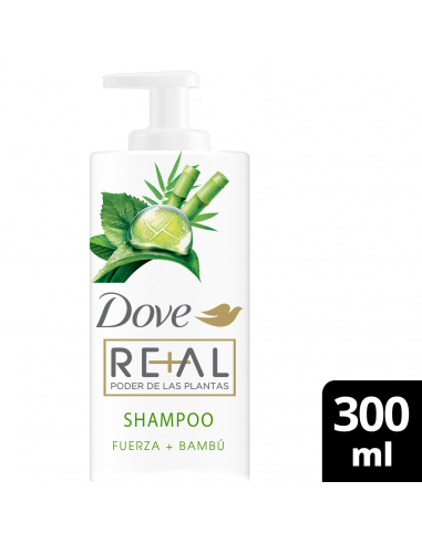 DOVE REAL FUERZA + BAMBU shampoo x300ml