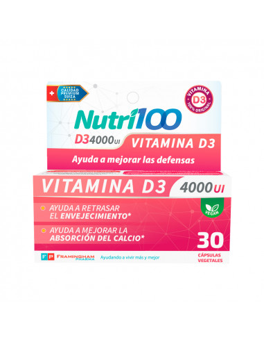 NUTRI100 VITAMINA D 4000 UI CAPSULAS X30