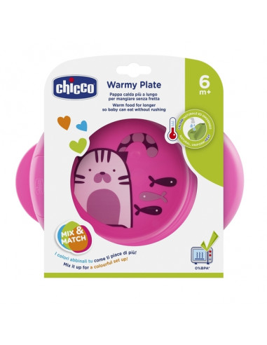 Chicco Plato Termico 6M+ Rosa
