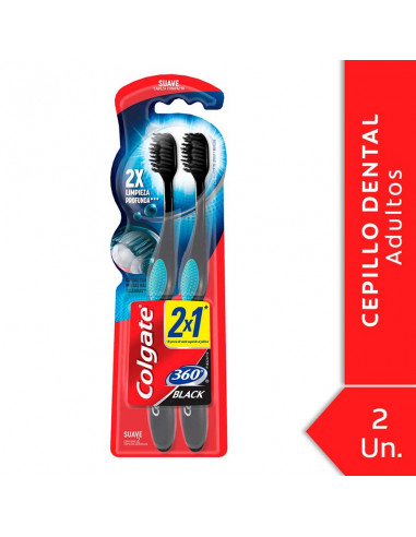 Colgate 360 Black  X 2 Cepillos Dentales