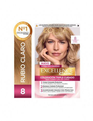 Kit Tintura Excellence Creme Tono 8...